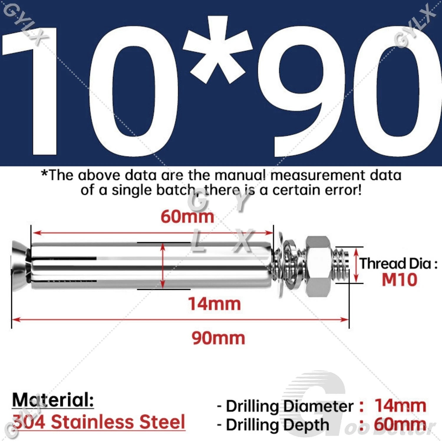 Concrete Expansion Bolts Wall Anchor Screws — M6 to M20 | Stainless Steel & Zinc Plated