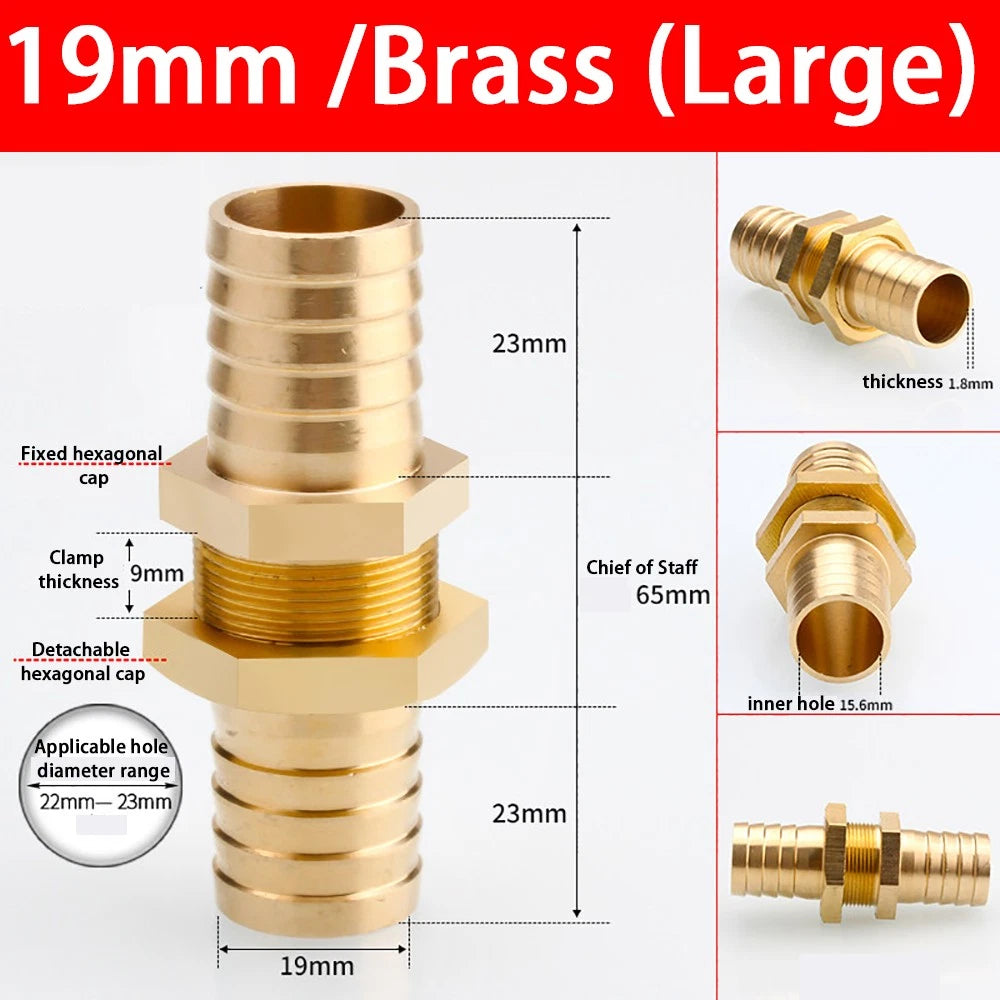 Copper Straight Hose Connector Double-Sided Female Thread