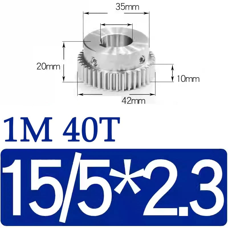 Spur Gears 1M Transmission Gear With Step Stainless Steel Motor Gear 32~50 Teeth