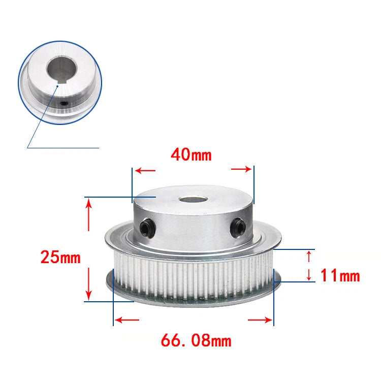 3M Timing Belt Drive Pulley BF-Type 15T-100T Bore 3-25mm For 10mm Width Belt