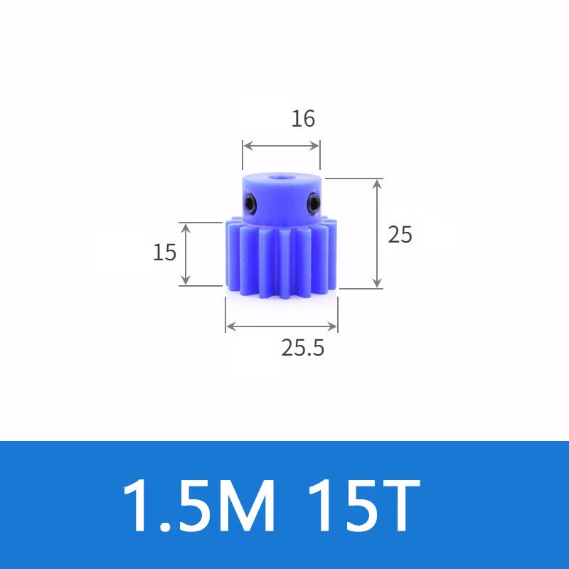 Blue Nylon Spur Gears 1/1.5/2/3Mod Transmission Gear 12-60T With Step Motor Gear