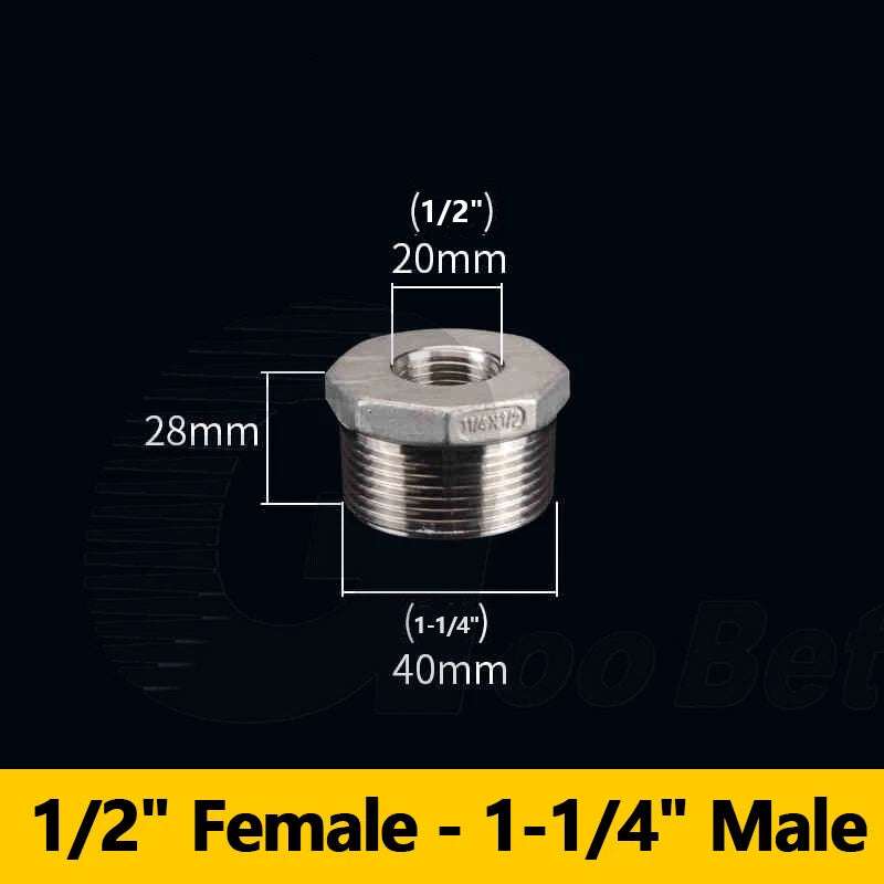 Reducing Bush BSPT Male Female Thread Pipe Fitting – Stainless Steel 304 (A2)