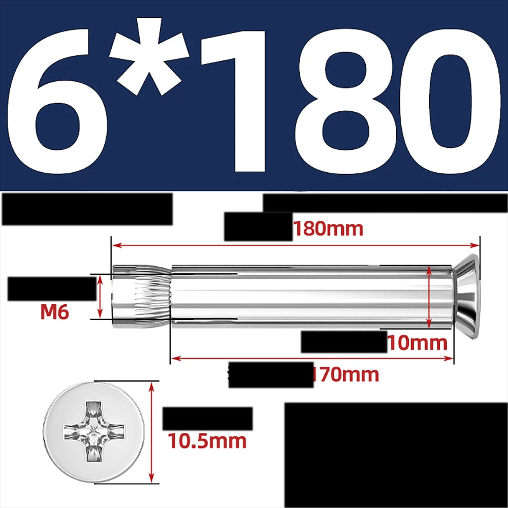 Sleeve Anchor Countersunk Phillips Expansion Bolts M6–M12 | 304/201 SS & Zinc