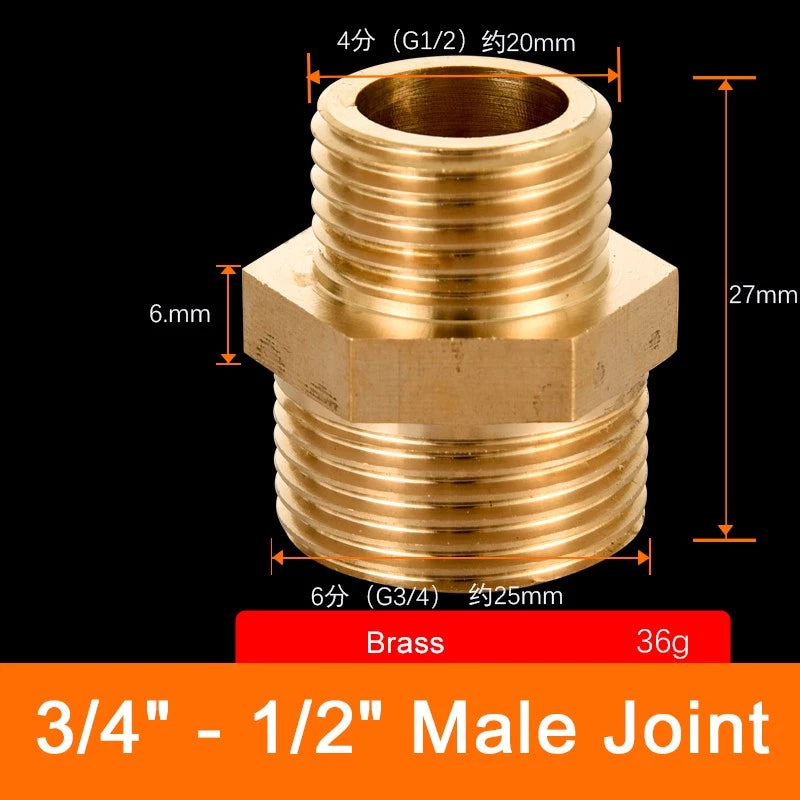 Brass Threaded Pipe Fittings 1/2" & 3/4" — Tee, Elbow, Joint, Cross, Cap & More