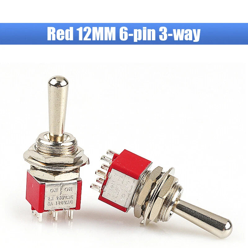 MTS PS Toggle Switch SPDT — 3/6/9/12 Pin, 2-Way/3-Way, Latching & Self-Reset