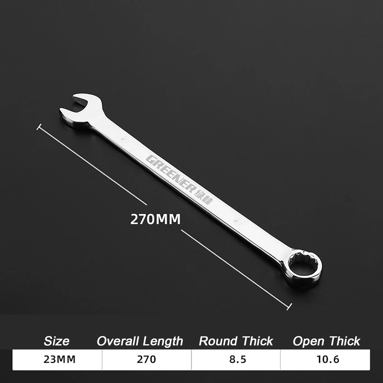 Spanner Combination Wrench CRV Open Ended Round Fixed Head Spanners 6mm - 30mm