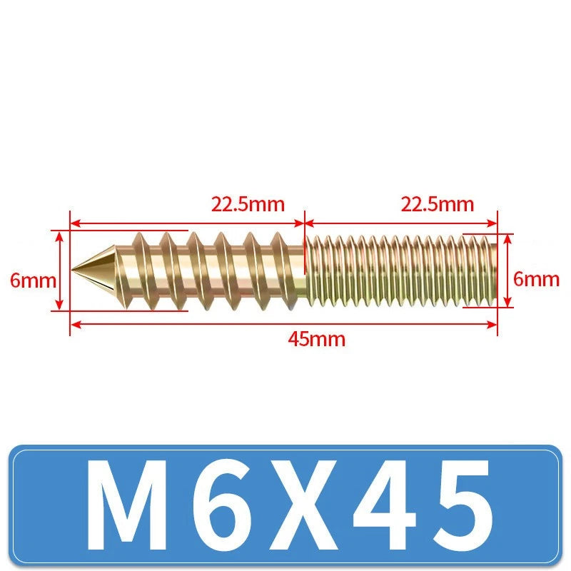 M4 M5 M6 M8 M10 M12 WOOD TO METAL DOWELS DOUBLE ENDED THREADED FURNITURE SCREWS
