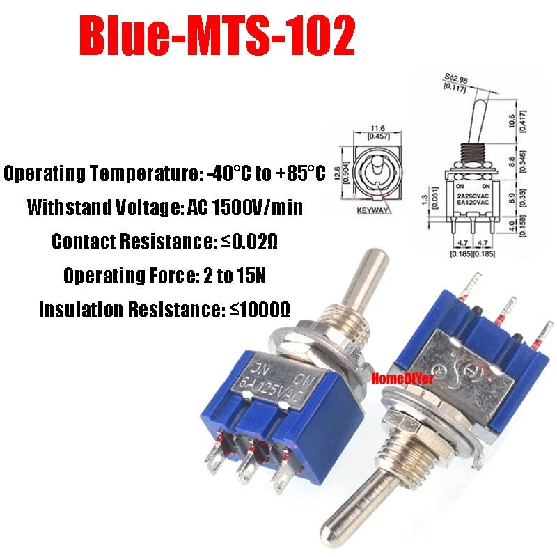 Mini Toggle Switch – MTS / SMTS / E-TEN / PS-102 / DS438 Series, 2 3 6-Pin Rocker Switches