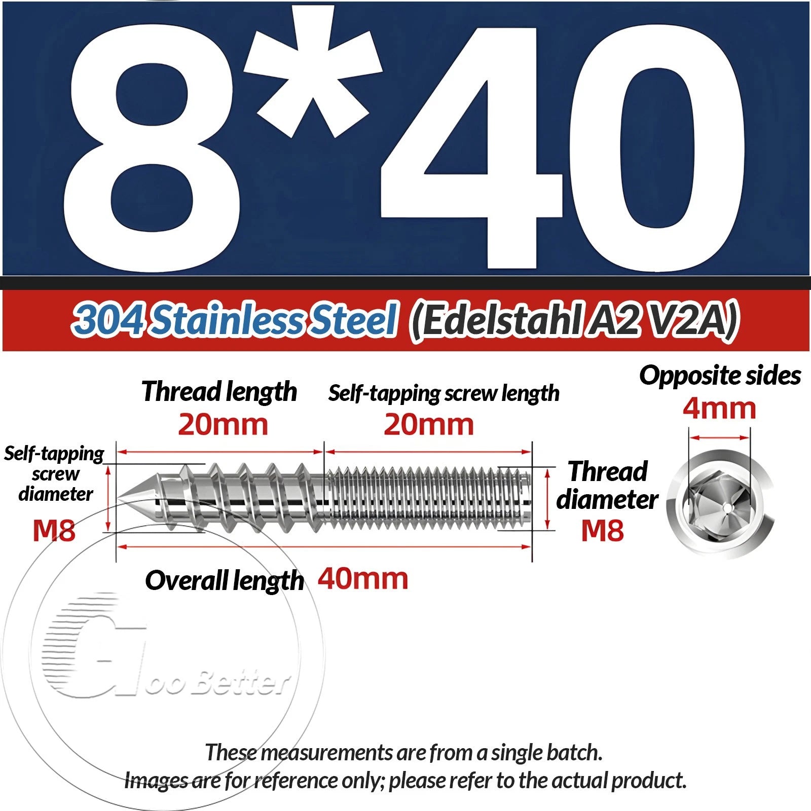 STAINLESS STEEL Wood To Metal Dowels Hanger Bolts Dual Thread Screws Furniture