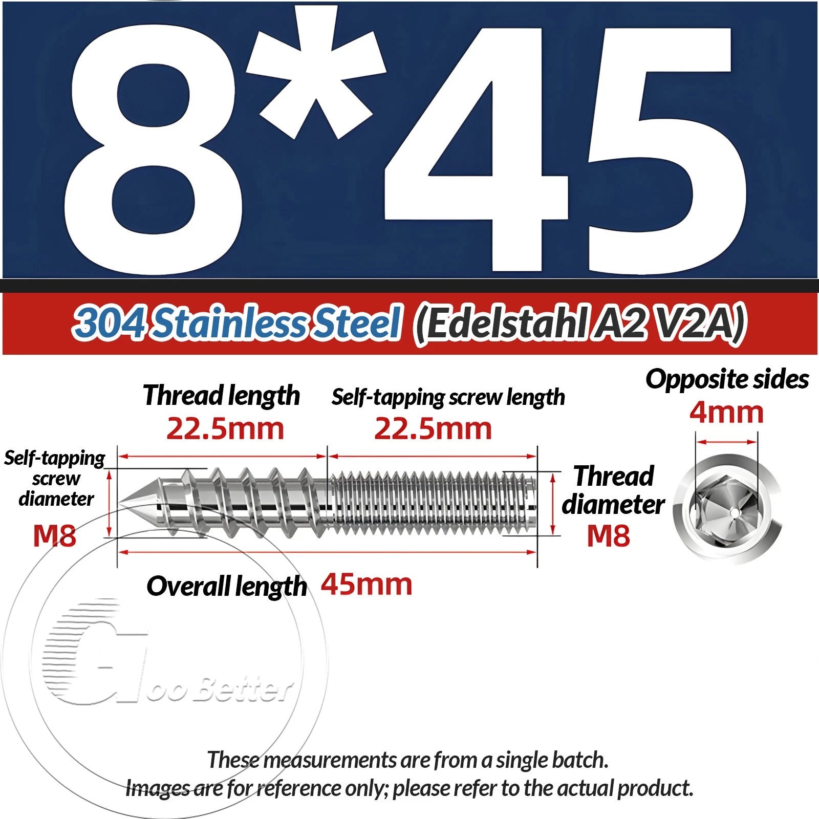 STAINLESS STEEL Wood To Metal Dowels Hanger Bolts Dual Thread Screws Furniture