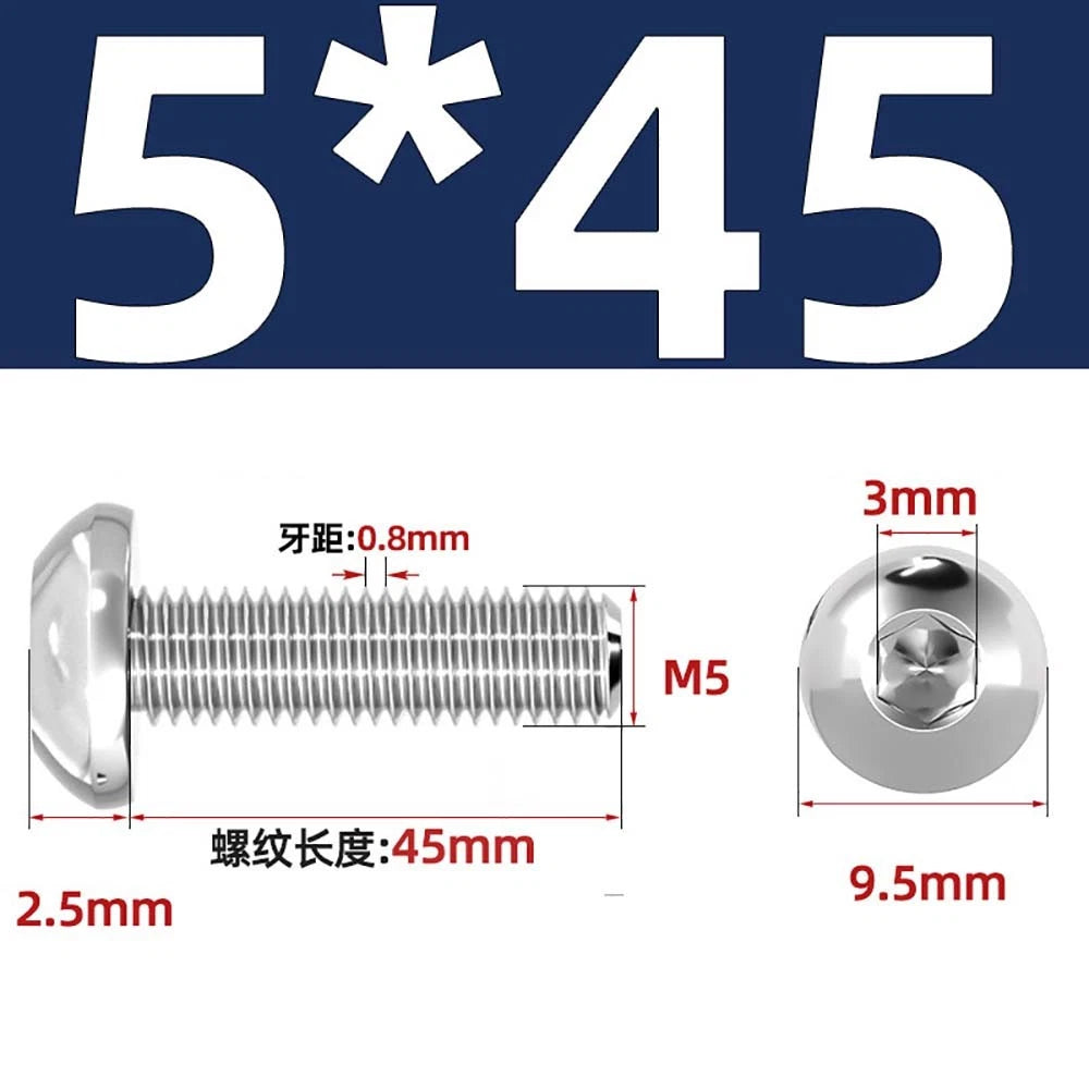 M1.6–M5 A2 Stainless Steel Button Head Socket Cap Screws – Round Pan Head, Hex Drive, Fully Threaded