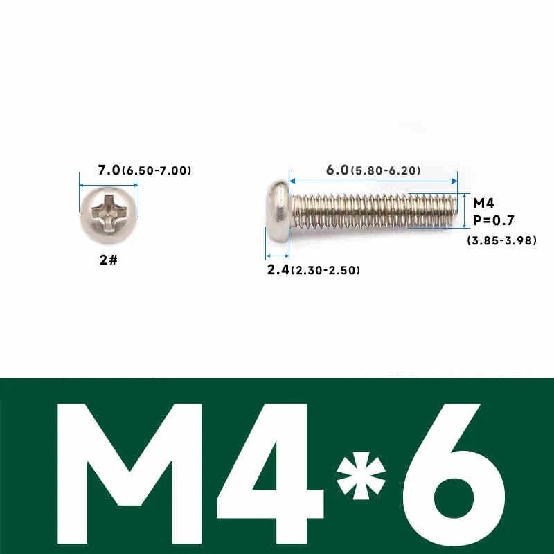 Phillips Pan Head Machine Screws – Carbon Steel M1 to M4, Multiple Lengths & Finishes - HomeDIYer