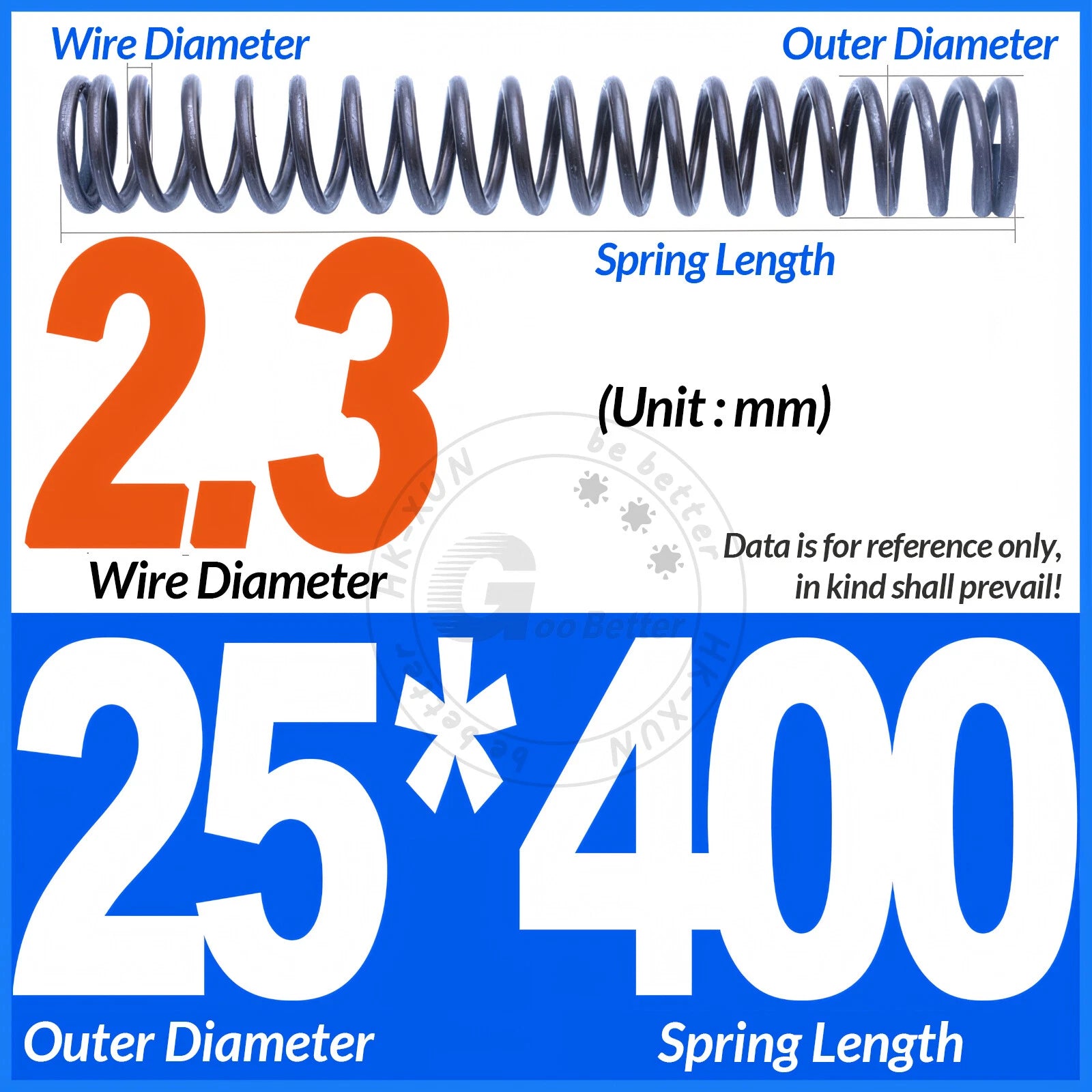 Length 305mm Compression Spring Pressure Springs OD 3-60mm Wire Dia 0.3mm-6.0mm