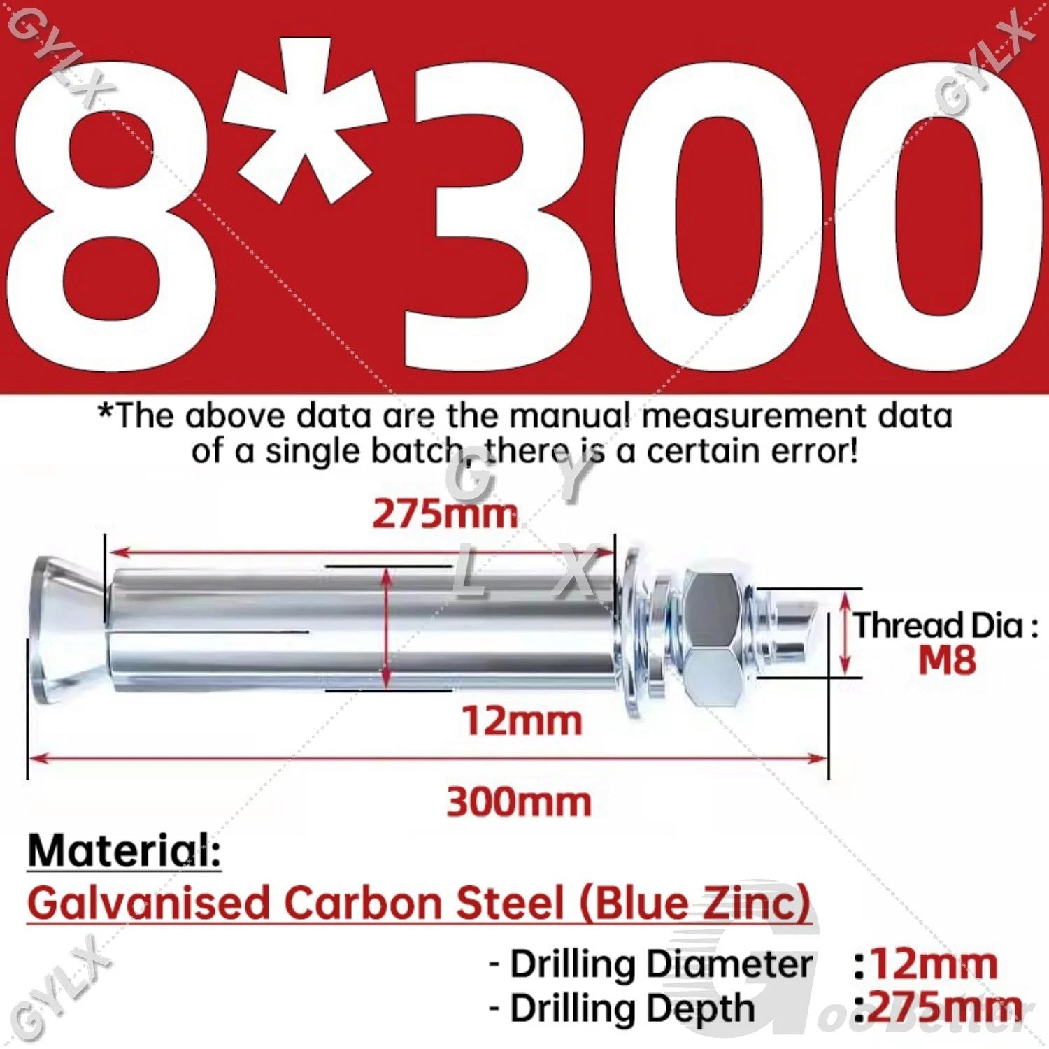 Concrete Expansion Bolts Wall Anchor Screws — M6 to M20 | Stainless Steel & Zinc Plated