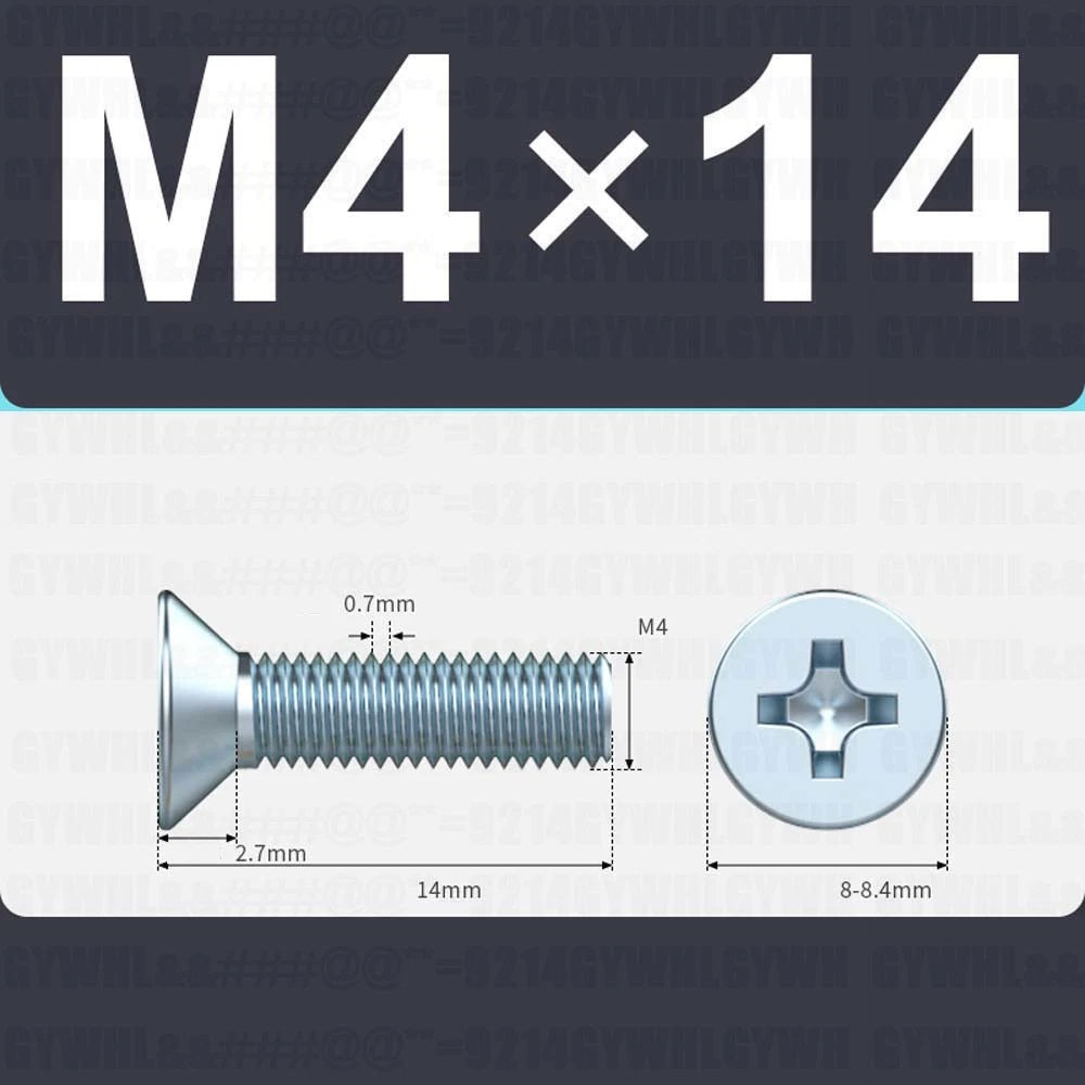 M3–M12 Zinc Plated Phillips Countersunk Machine Screws DIN 965 | Flat Head Bolts