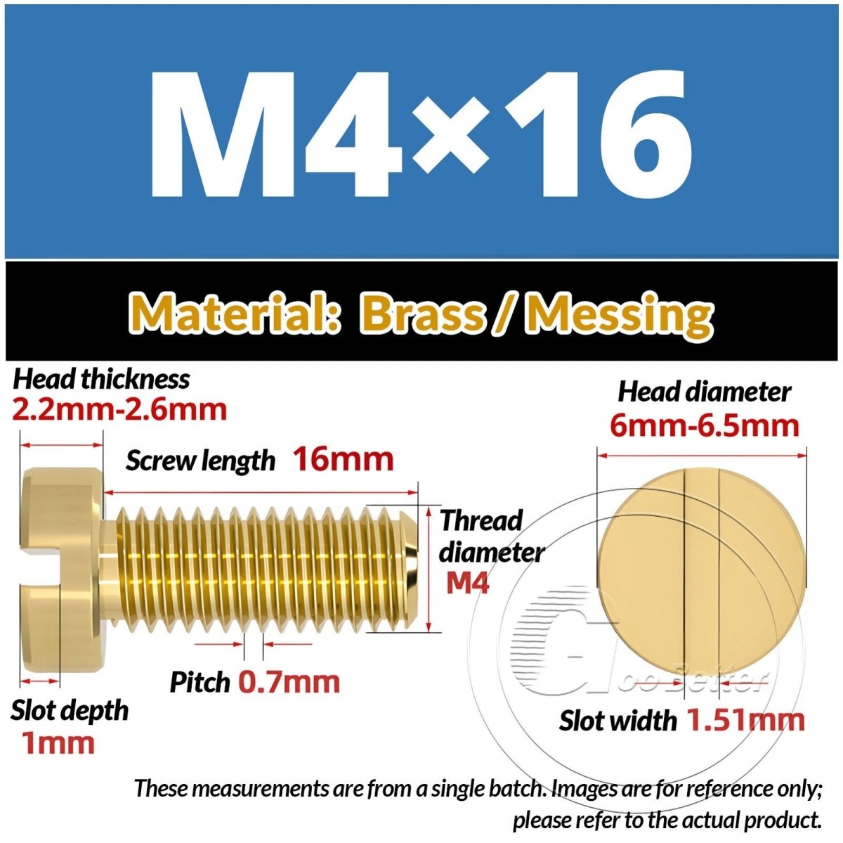 Brass Slotted Pan Head Machine Screws — M2 to M10, Multiple Lengths - HomeDIYer