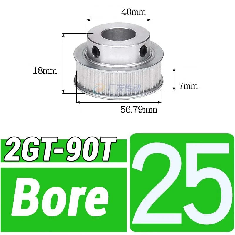GT2 Timing Belt Pulley 16-100 Teeth 6-10mm Teeth Width Bore 3mm-25mm For 3D