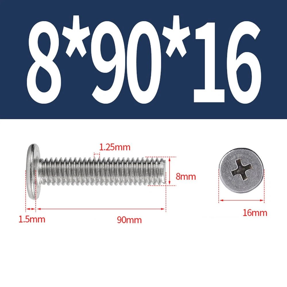 M8 White Phillips Countersunk Screws A2 Stainless Steel | 16mm Head - HomeDIYer