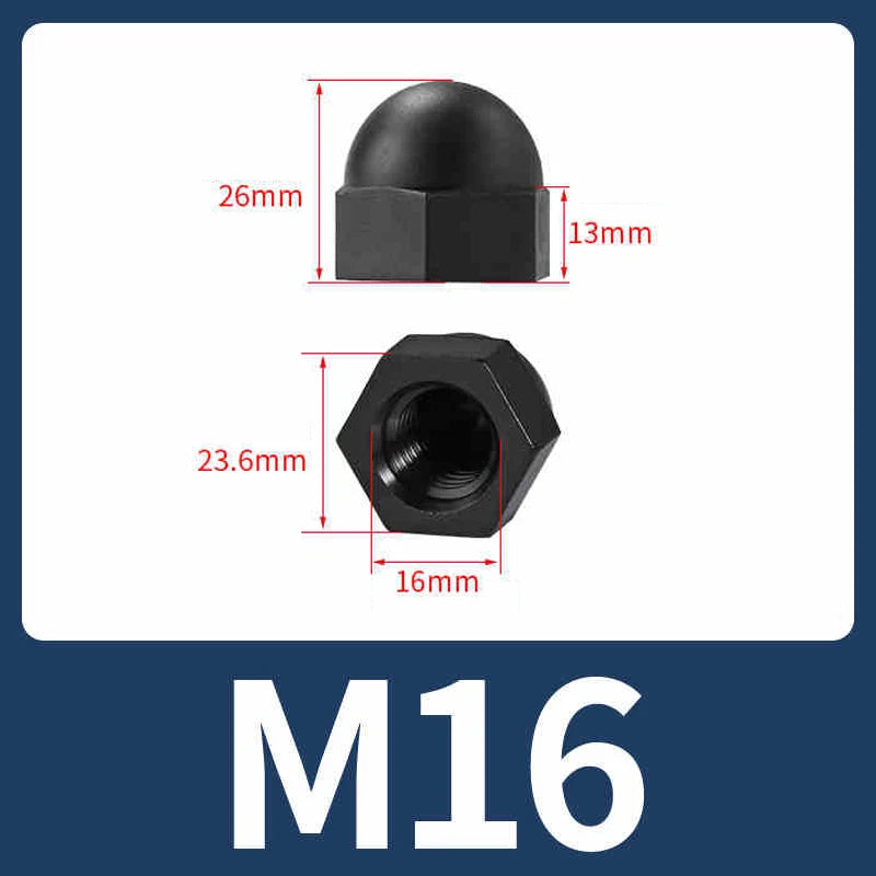 Nylon Plastic Screw Caps-Hex Nut Cover Protective Cap Set for Bolts Black/White