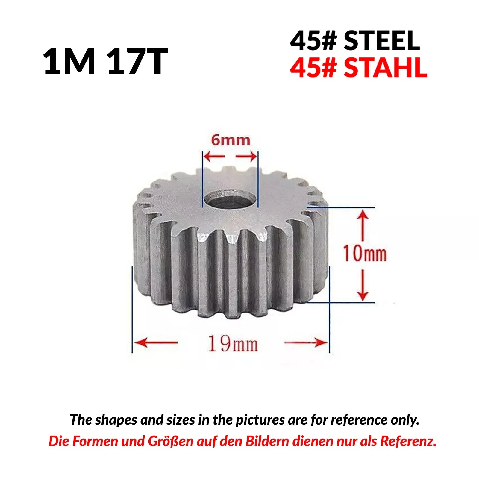 1/1.5/2 Mod 12T-150T Spur Gear 45# Steel Pinion Gear Thickn10-20mm Transmission