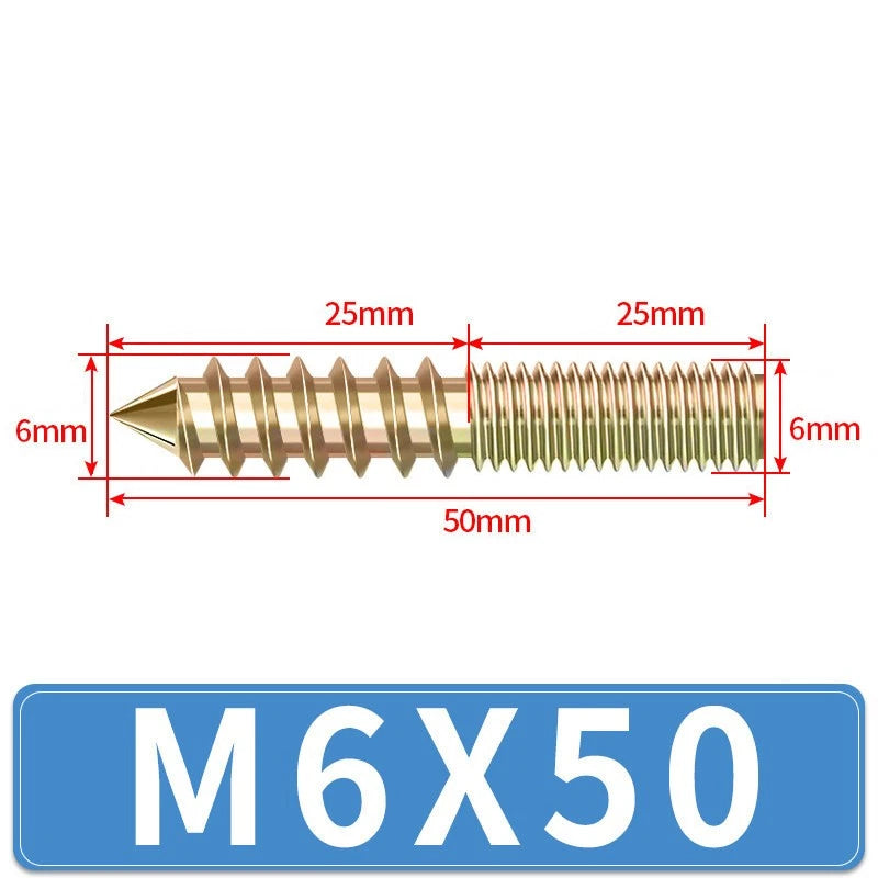 M4 M5 M6 M8 M10 M12 WOOD TO METAL DOWELS DOUBLE ENDED THREADED FURNITURE SCREWS