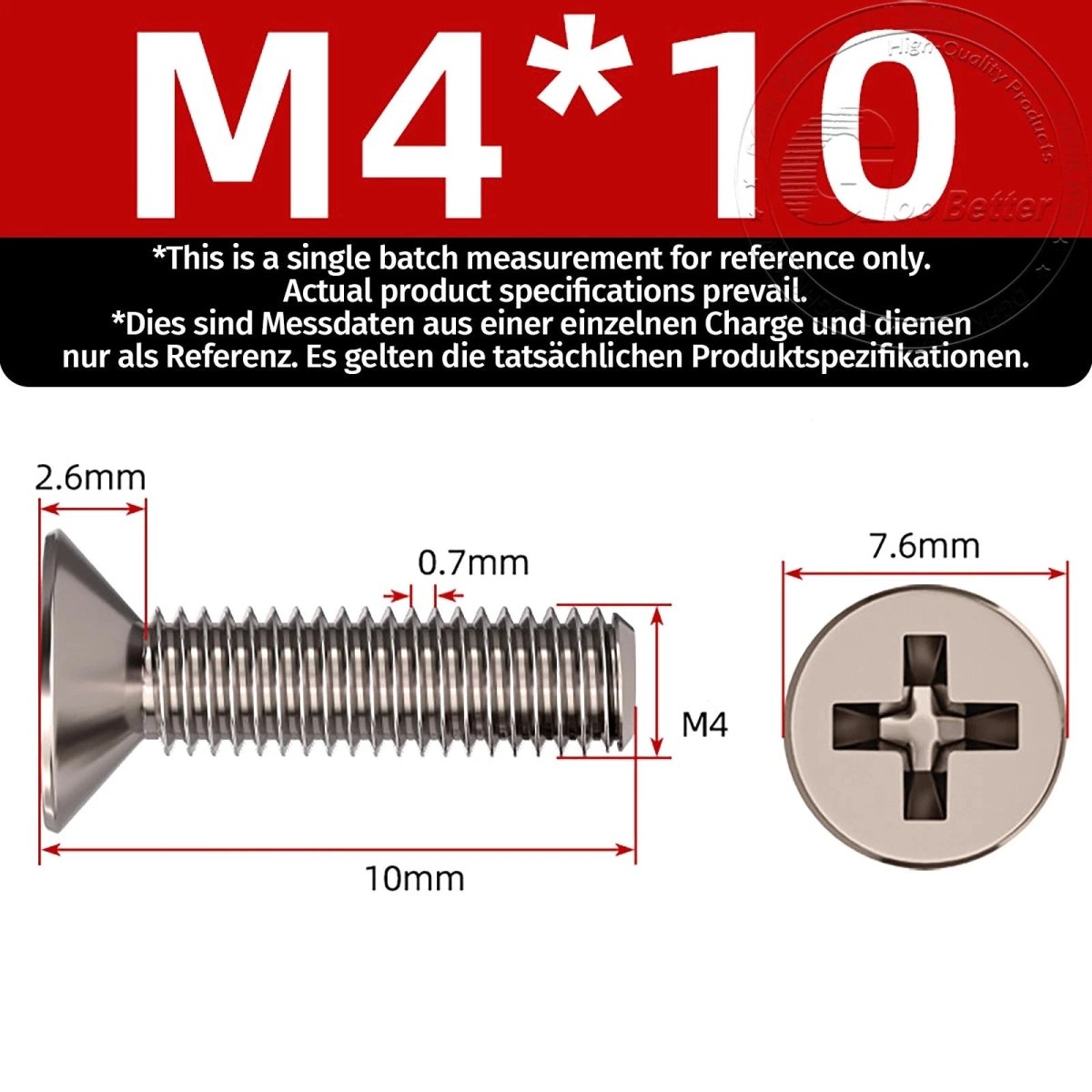 Titanium Phillips Flat Head Machine Screws — GR2 Countersunk, M2 to M8 - HomeDIYer