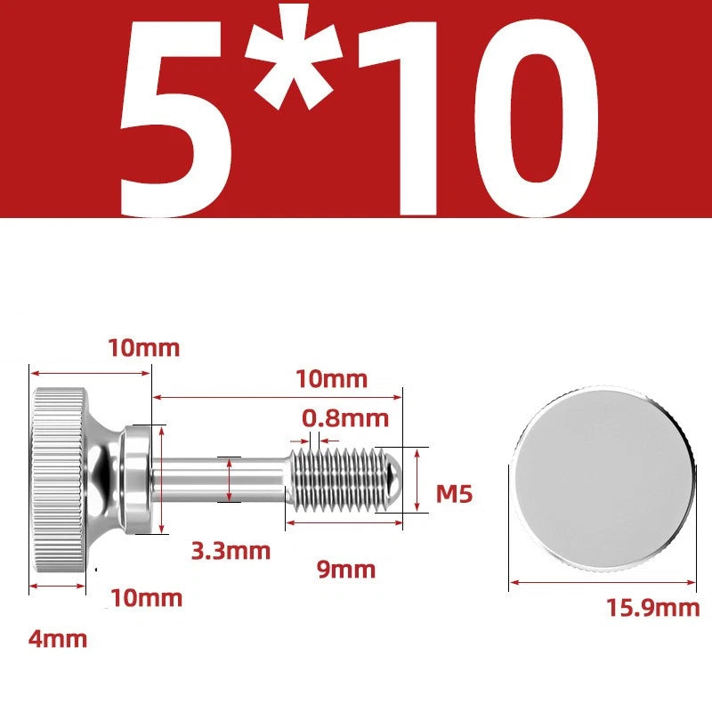 Knurled Thumb Screws Stainless Steel — M2 M2.5 M3 M4 M5 M6 M8 M10 Hand Knob Bolts