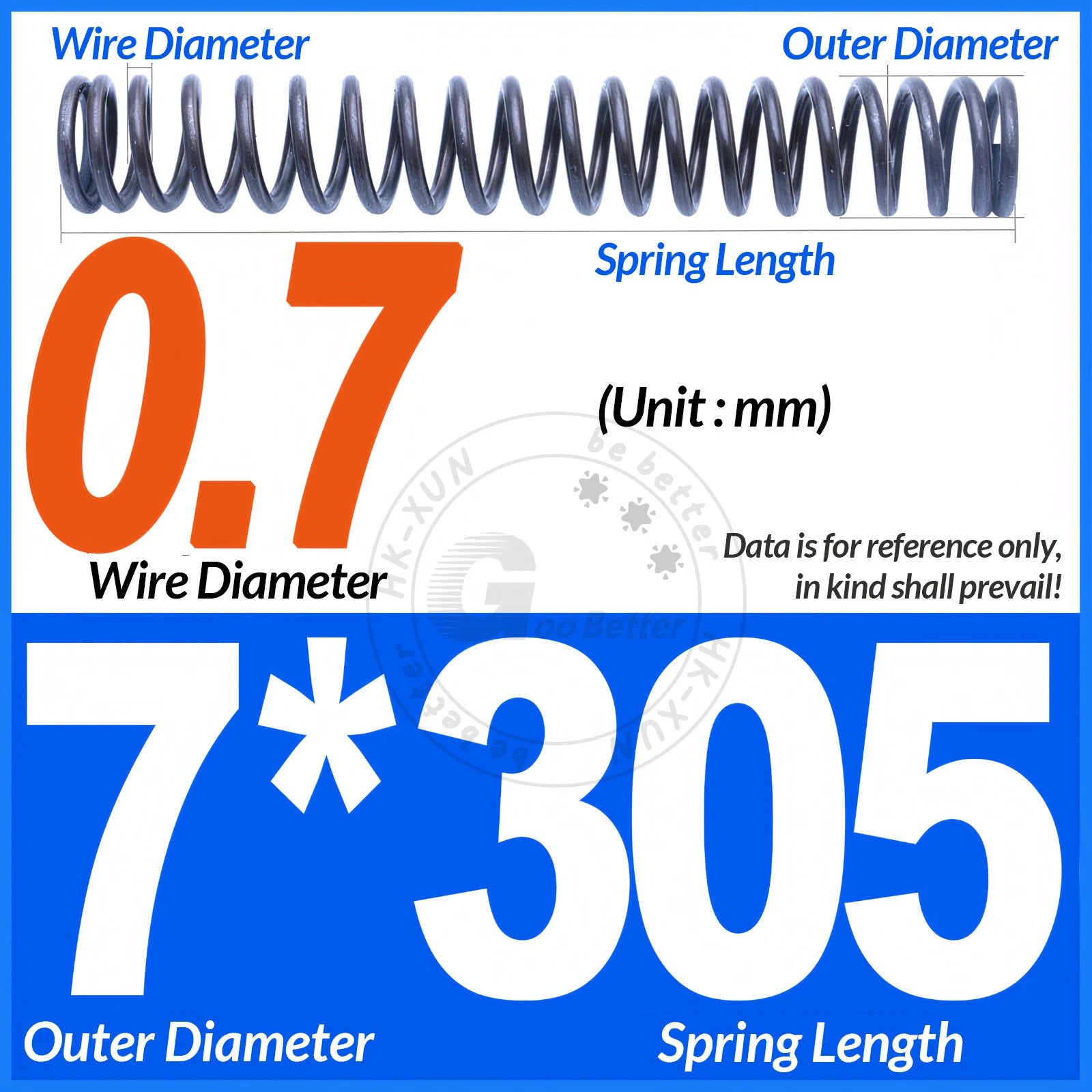 Length 305mm Compression Spring Pressure Springs OD 3-60mm Wire Dia 0.3mm-6.0mm