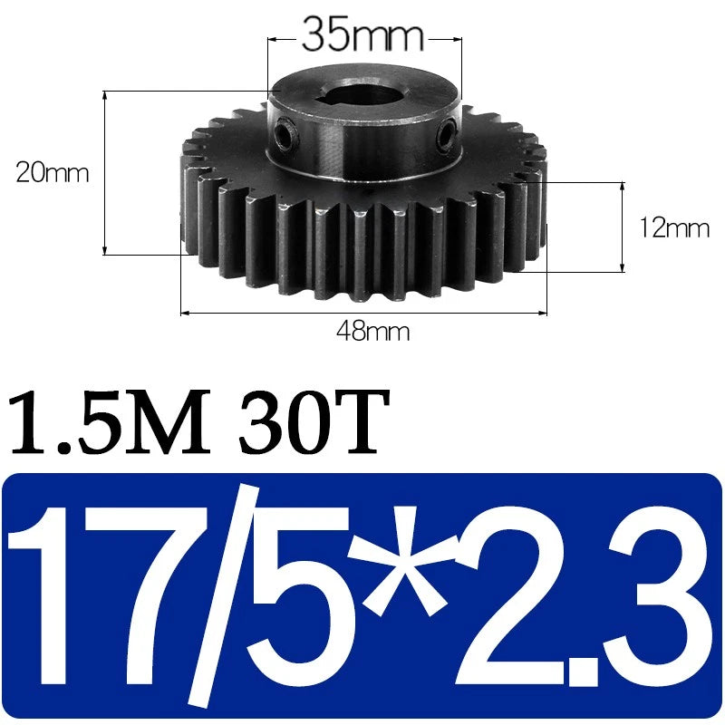 Spur Gears 1.5 Mod Transmission Gear With Step 45#Steel Pinion Motor Gear 30/80T