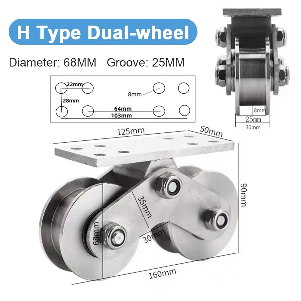 Stainless Steel Pulley UVH Groove Sliding Door Roller Runner Wheel Track Pulley