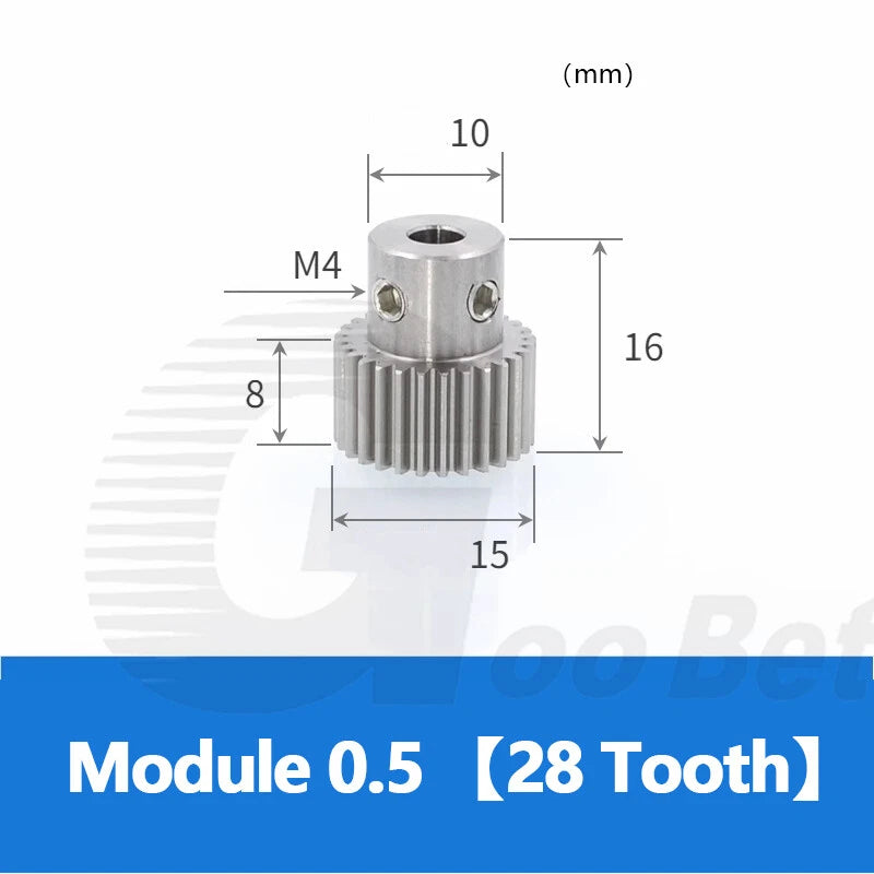 Mod 0.5 1 1.5 2 Precision Spur Gear Stainless Steel with Hub 12 Tooth - 60 Tooth