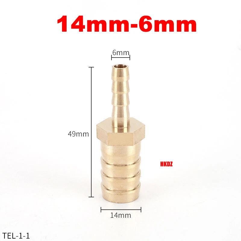 Brass Barbed Hosetail Straight Connector — Air Water Fuel Gas Hose Joiner