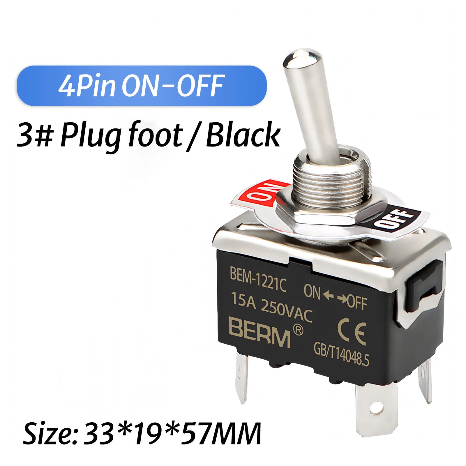 Waterproof Heavy Duty Toggle Switch ON-OFF / ON-OFF-ON | 2–6 Pin | 15A 250V