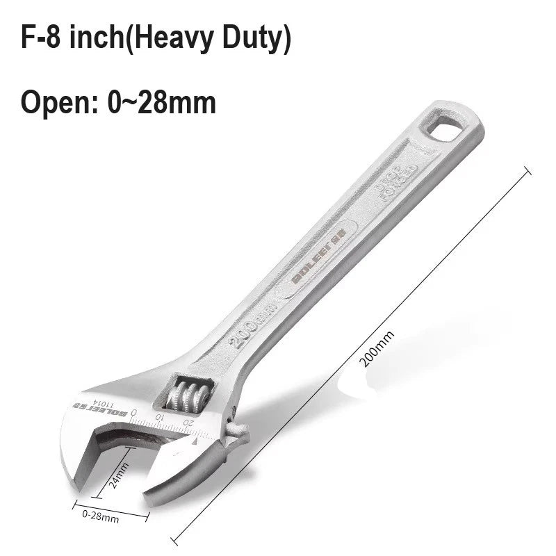 Adjustable Spanner Wrench 6 8 10 12"  Cr-V Steel Metric Scale Strong Grip Handle