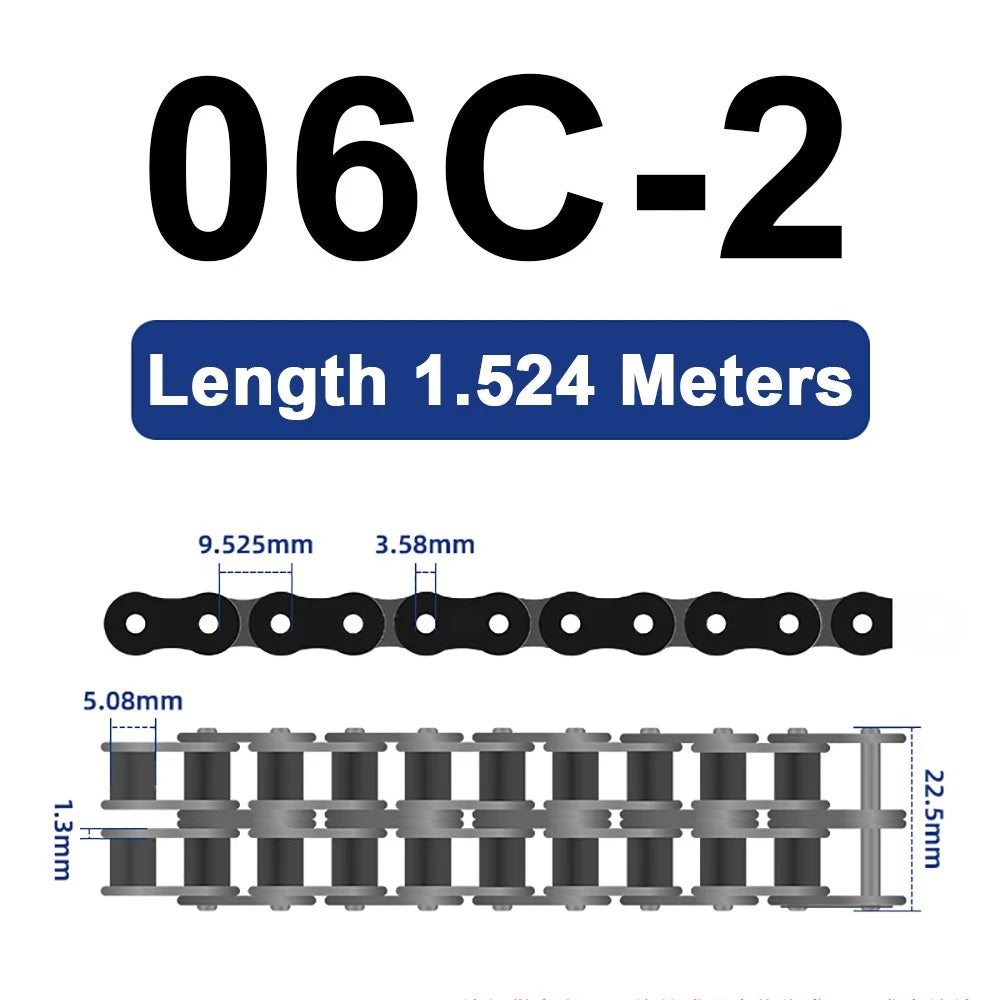 04C 05B 06B 06C 08A 08B 10A Roller Chain Quality Simplex Double Row 1.524 METRES