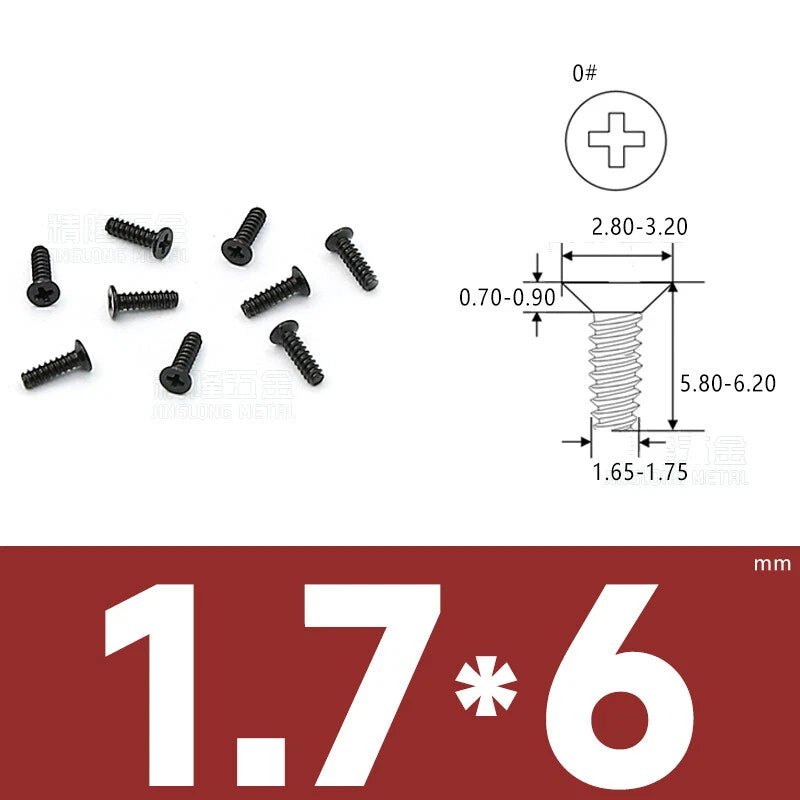 Phillips Countersunk Flat Head Machine Screws M1.2–M1.8 | Zinc & Nickel Plated - HomeDIYer