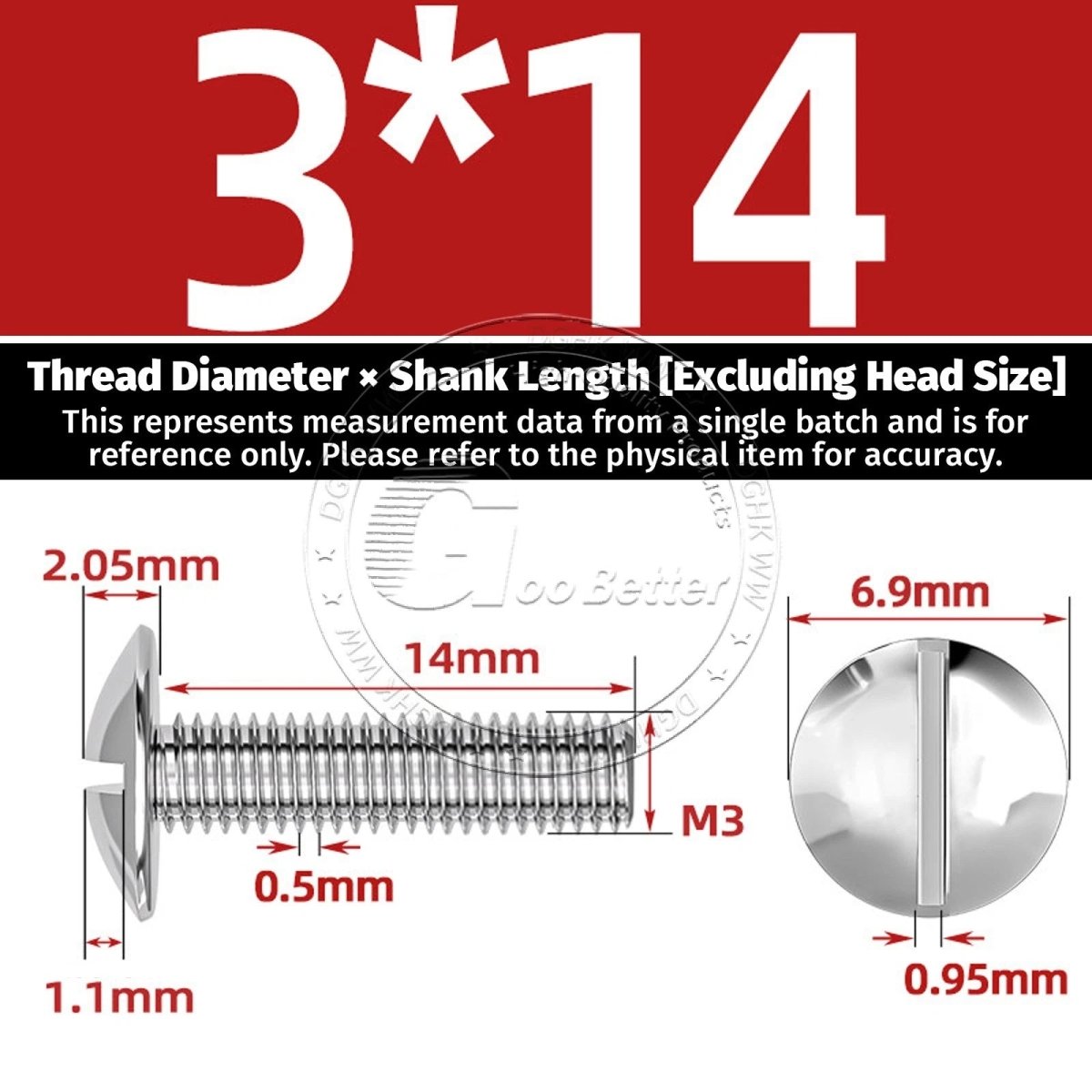A2 Stainless Steel Mushroom Head Slotted Machine Screws — M2 to M8, Multiple Lengths - HomeDIYer