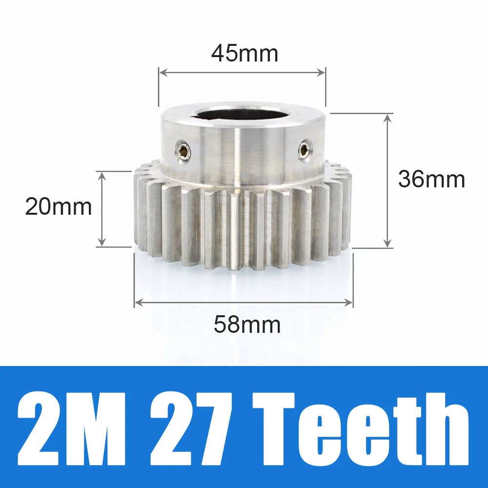 2 Module 12~30 Teeth, 8mm-25mm Bore Stainless Spur Gear, Drive Gearbox With Hub