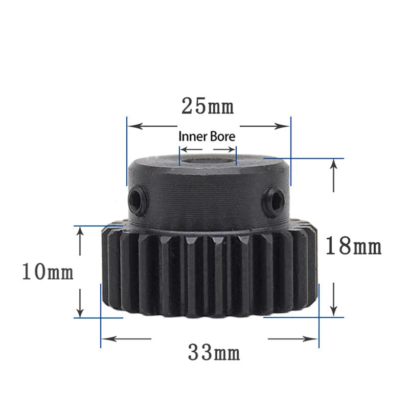 Mod 1 Steel 45# Spur Pinion Gear 10-39 Teeth Motor Gear 4-20mm Bore With Screw