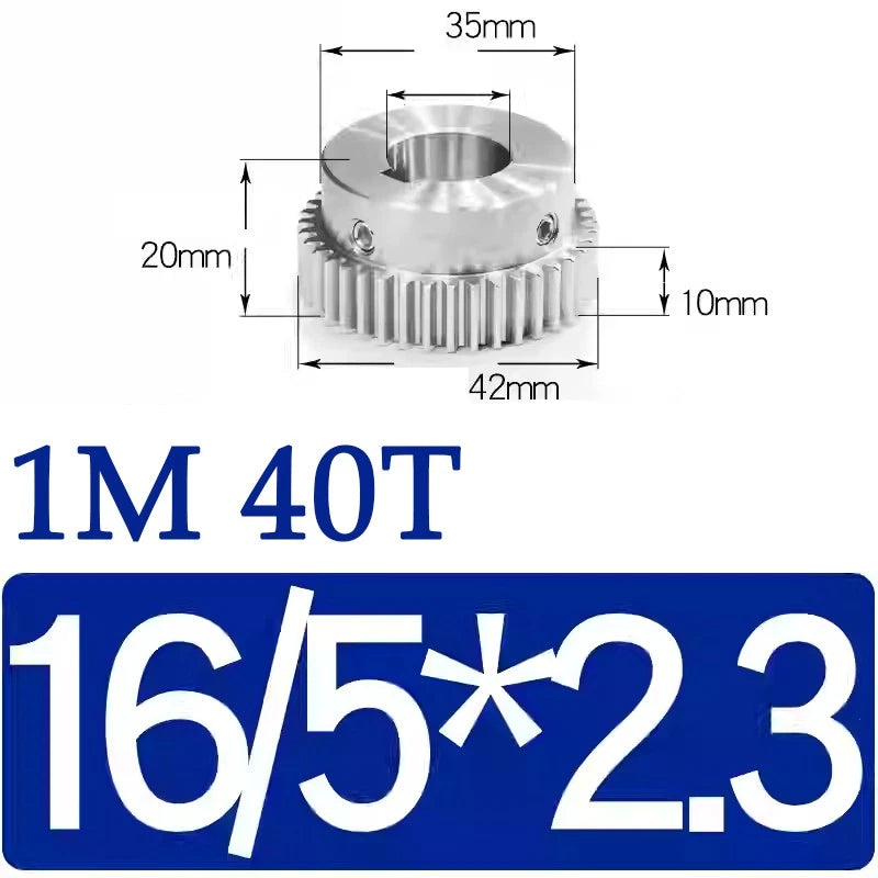 Spur Gears 1M Transmission Gear With Step Stainless Steel Motor Gear 32~50 Teeth