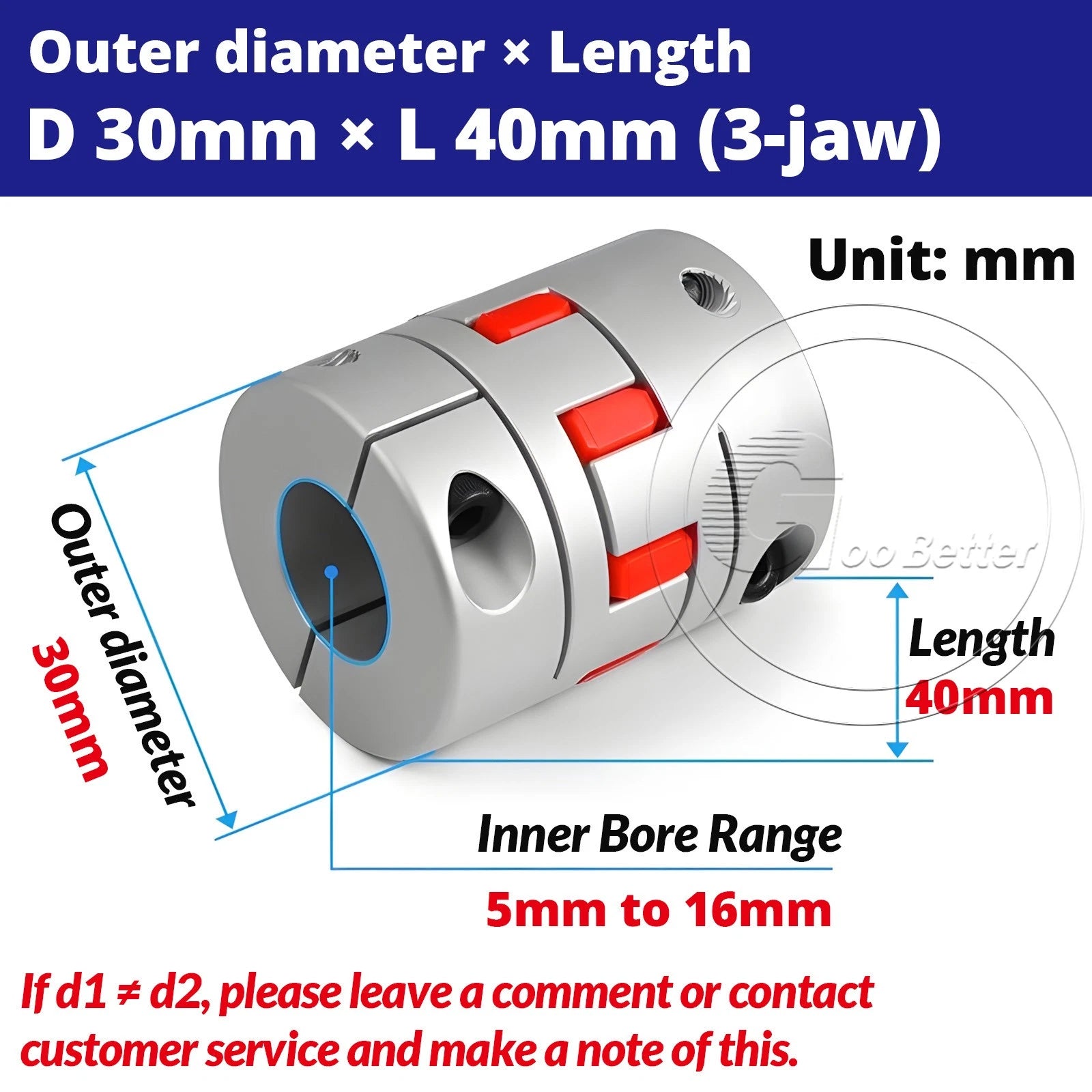 CNC Shaft Coupler Flexible Plum Spider Jaw Coupling Stepper Motor Ø 14mm - 35mm
