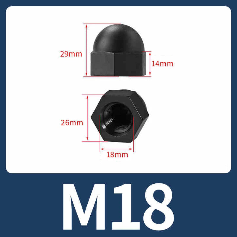 Nylon Plastic Screw Caps-Hex Nut Cover Protective Cap Set for Bolts Black/White