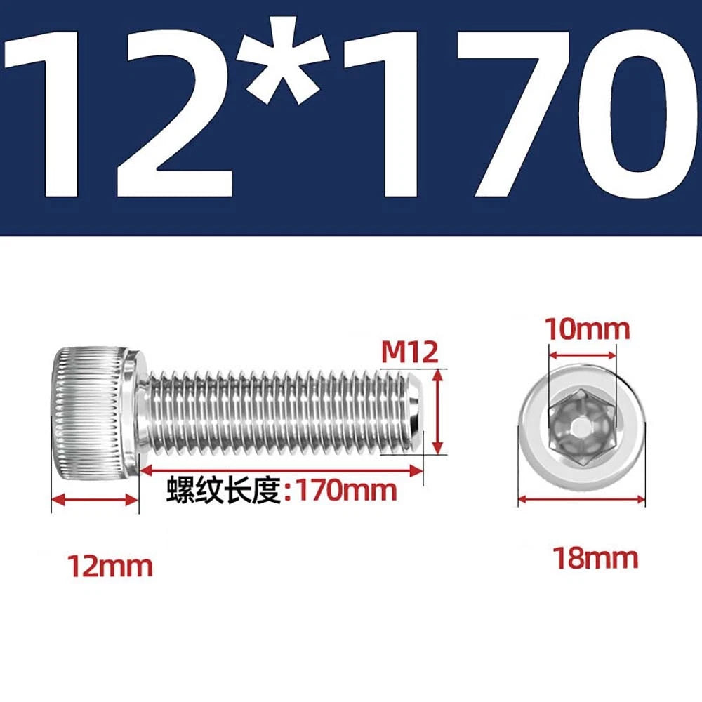 Socket Head Cap Screws – A2 Stainless Steel, M6 to M24, Hex Drive (DIN 912)