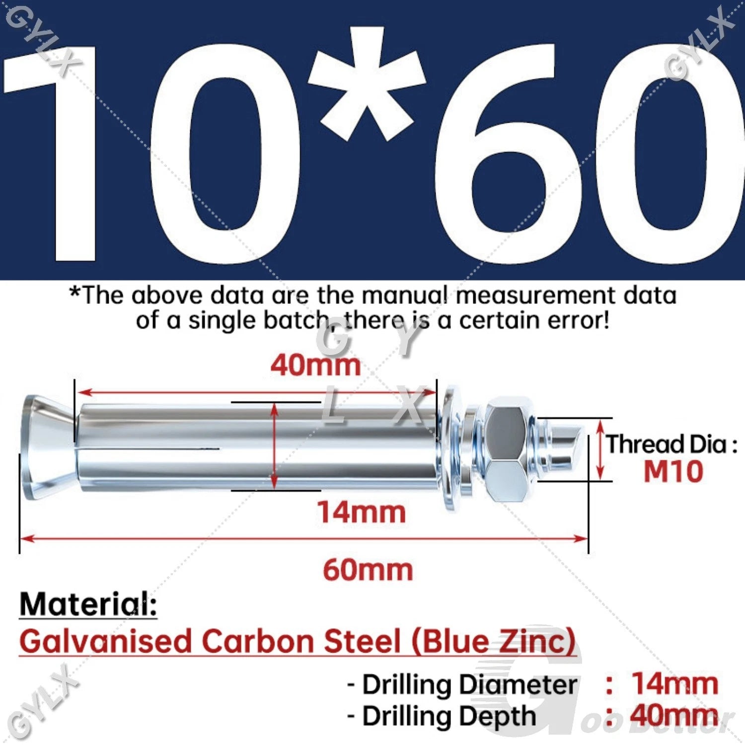 Concrete Expansion Bolts Wall Anchor Screws — M6 to M20 | Stainless Steel & Zinc Plated