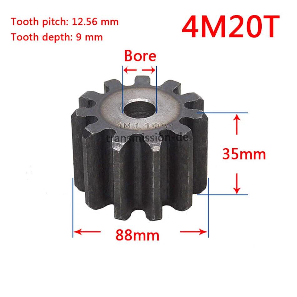 Mod 2/2.5/3/4/5 Spur Gear 10T-63T 45# Steel Pinion Gear Metal Gear Thick 20-40mm