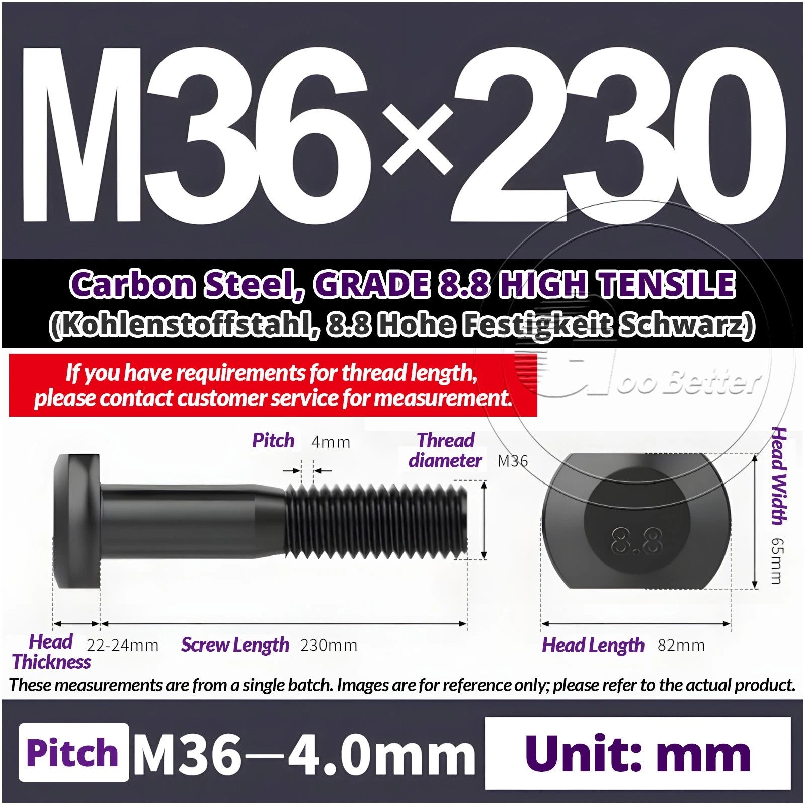 T-Slot Bolts M22 - M42 T Track Bolts 70mm to 500mm Long GRADE 8.8 HIGH TENSILE