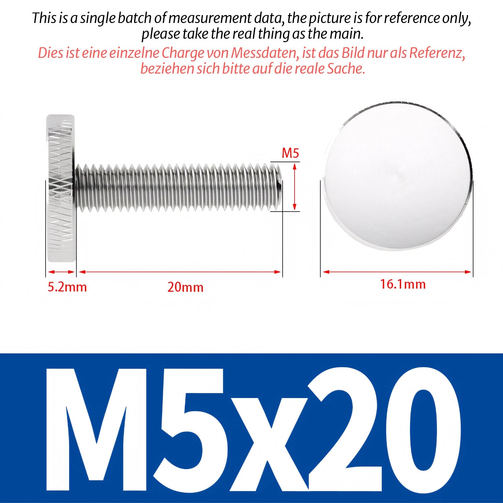 Knurled Thumb Screws with Large Flat Head — A2 Stainless Steel & Galvanized, M3 to M10