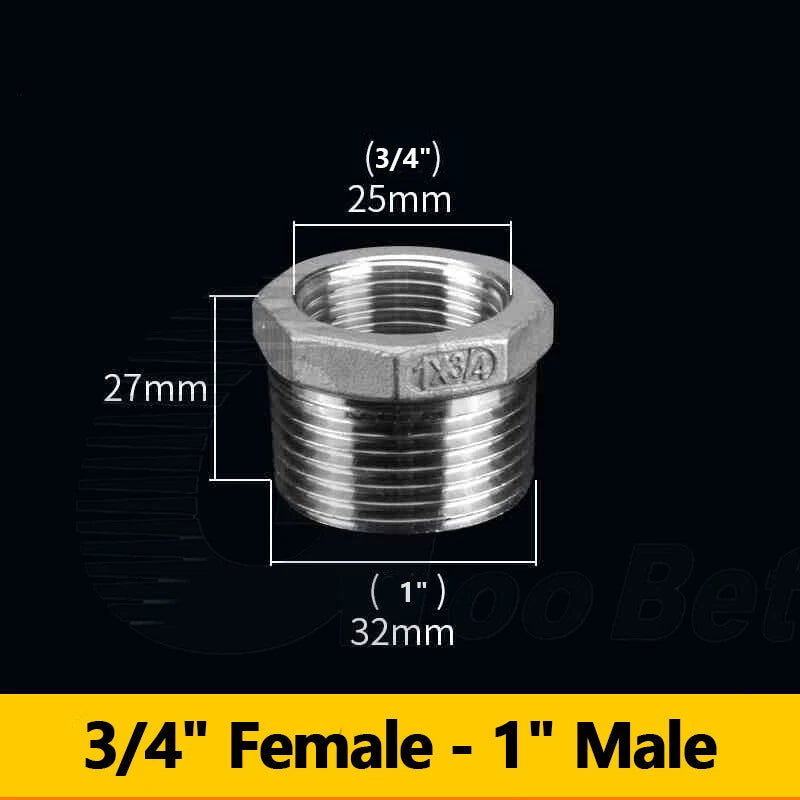 Reducing Bush BSPT Male Female Thread Pipe Fitting – Stainless Steel 304 (A2)