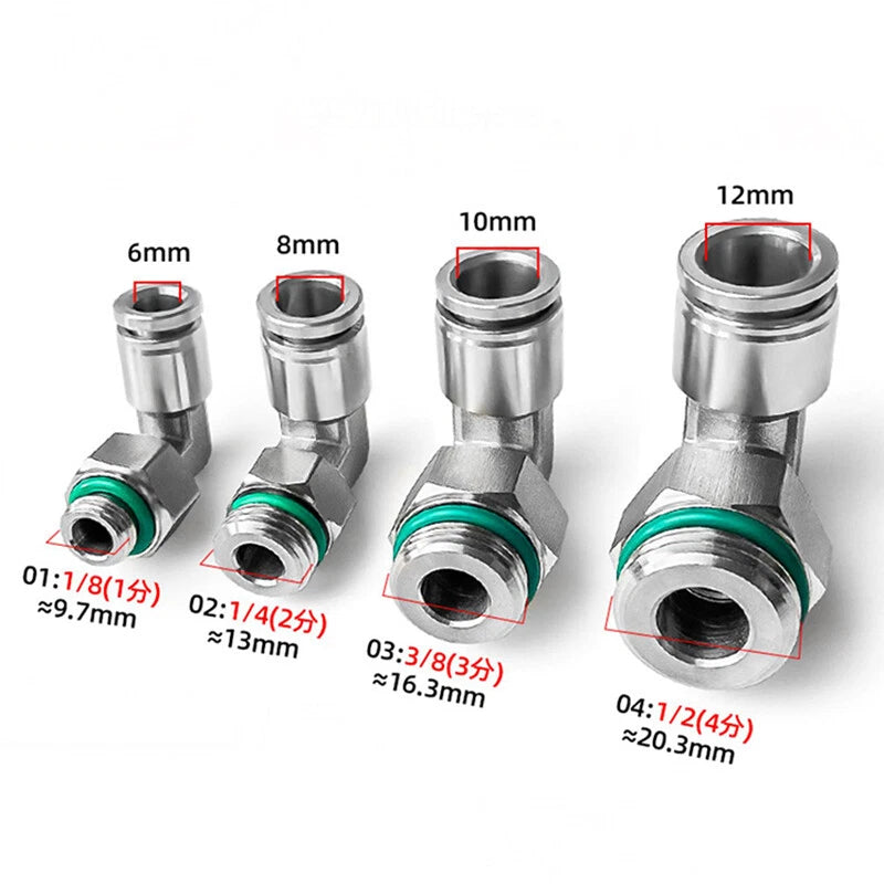 Stainless Steel Pneumatic Push-to-Connect Fittings — Straight, Elbow, Tee, Wye & More