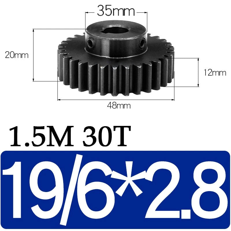 Spur Gears 1.5 Mod Transmission Gear With Step 45#Steel Pinion Motor Gear 30/80T